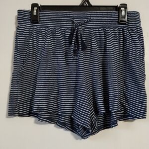 Stars Above Navy and White Striped High Waist Shorts